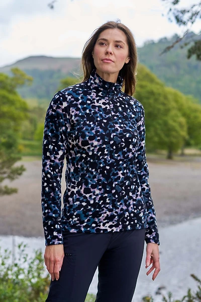 Camber Printed Womens Half Zip Fleece