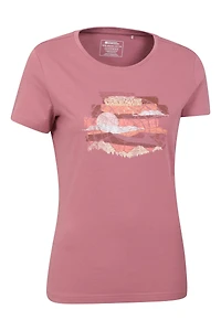 Printed Womens Landscape Tree Ring T-Shirt