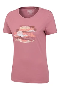 Printed Womens Landscape Tree Ring T-Shirt
