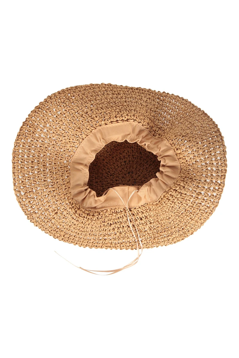 Packable Womens Straw Bucket Hat