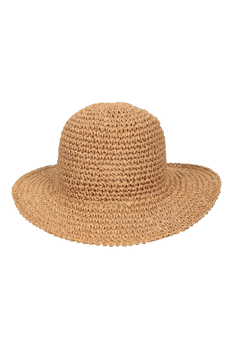 Packable Womens Straw Bucket Hat