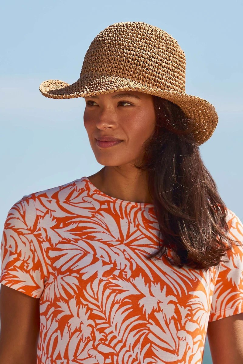 Packable Womens Straw Bucket Hat
