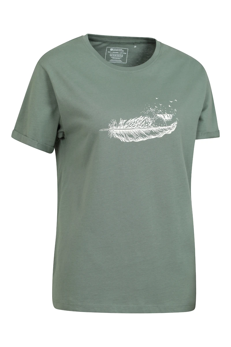 Wave Feather Womens Loose Fit T-Shirt