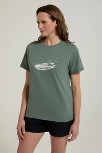 Wave Feather Womens Loose Fit T-Shirt