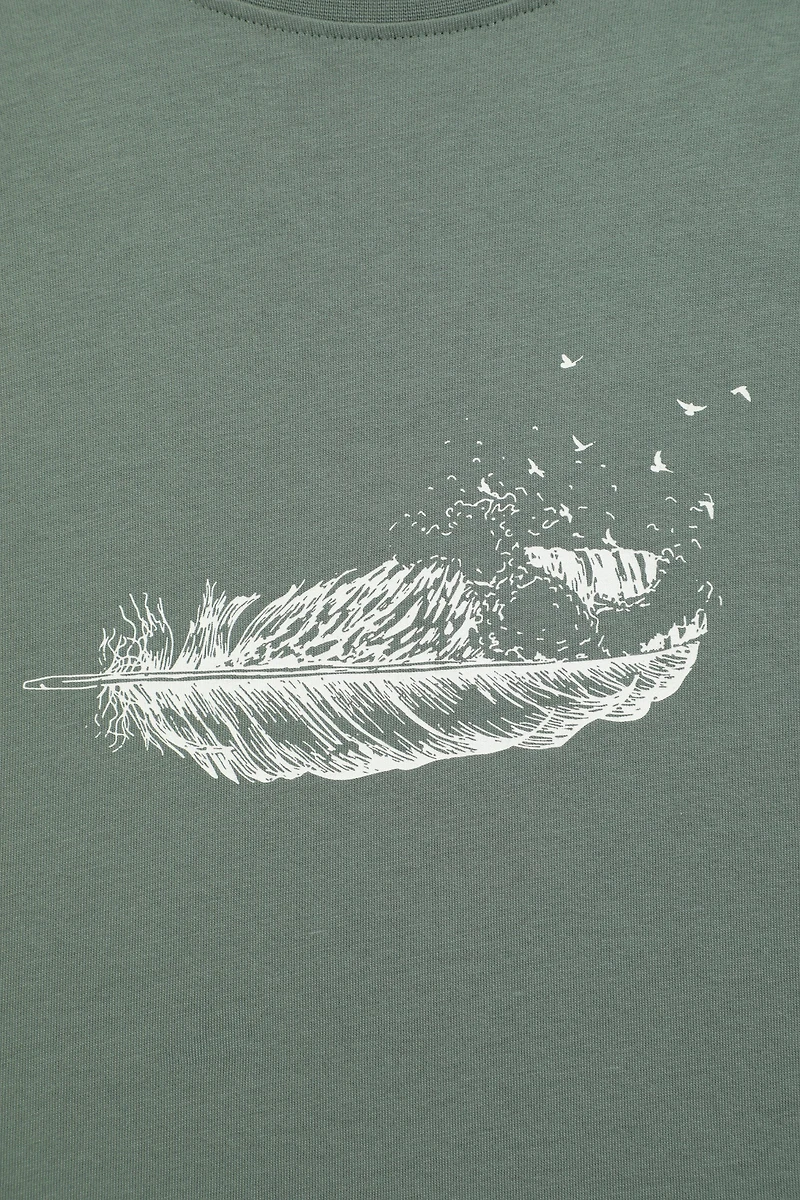 Wave Feather Womens Loose Fit T-Shirt