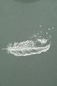 Wave Feather Womens Loose Fit T-Shirt