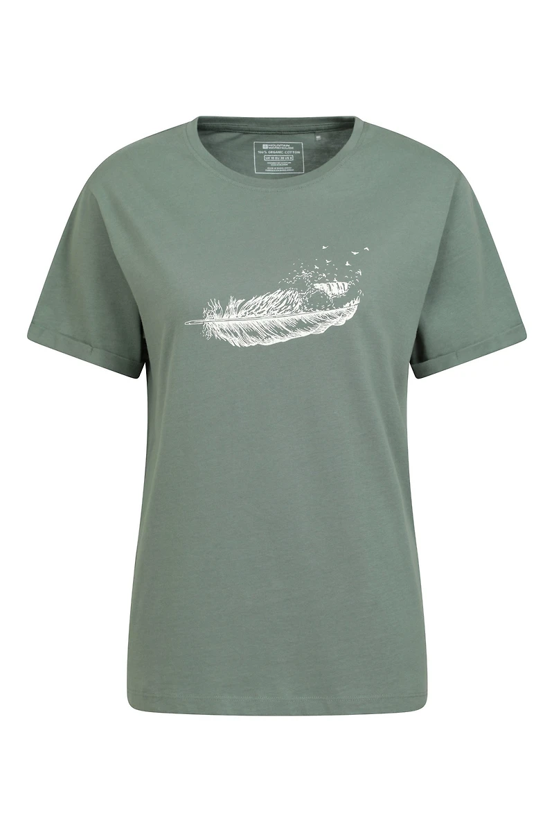 Wave Feather Womens Loose Fit T-Shirt