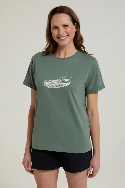 Wave Feather Womens Loose Fit T-Shirt