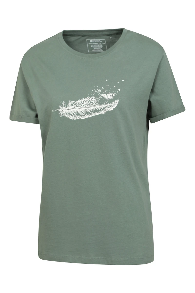 Wave Feather Womens Loose Fit T-Shirt