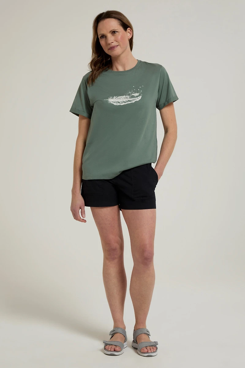 Wave Feather Womens Loose Fit T-Shirt