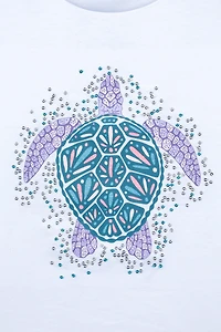 Glitter Turtle Kids Tee