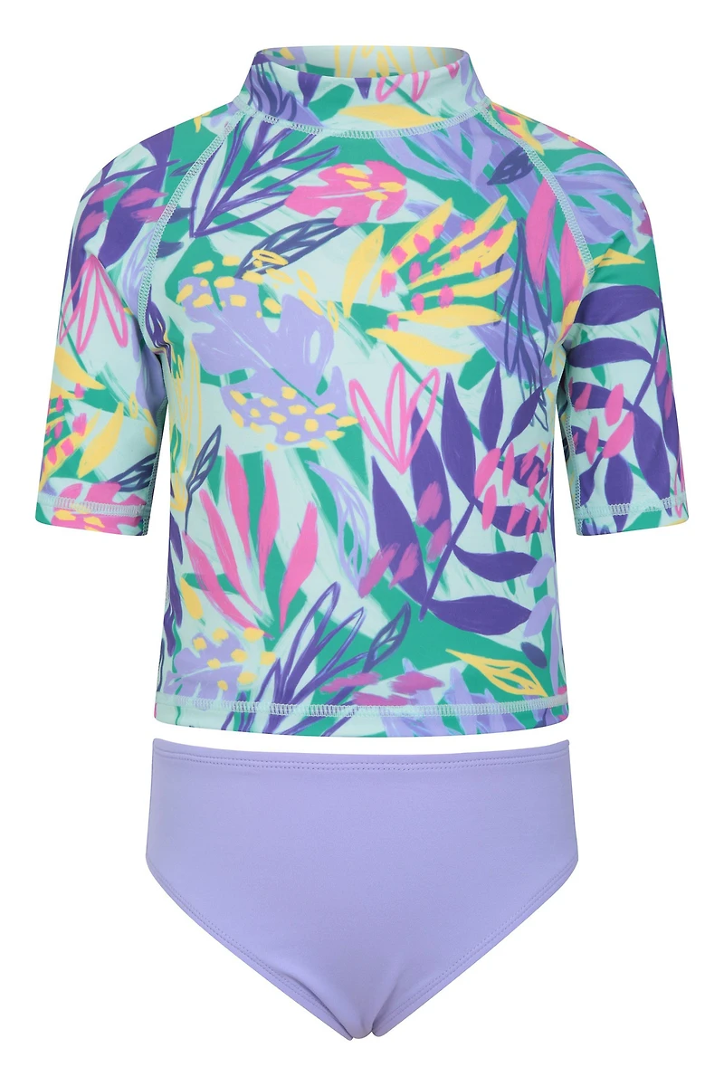 Printed Kids Rash Vest with Bikini Pant Set