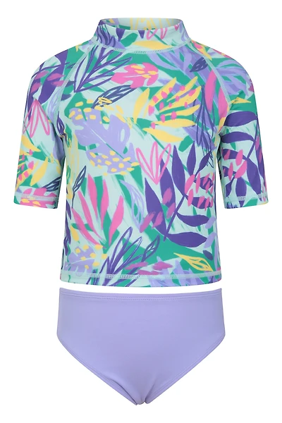 Printed Kids Rash Vest with Bikini Pant Set