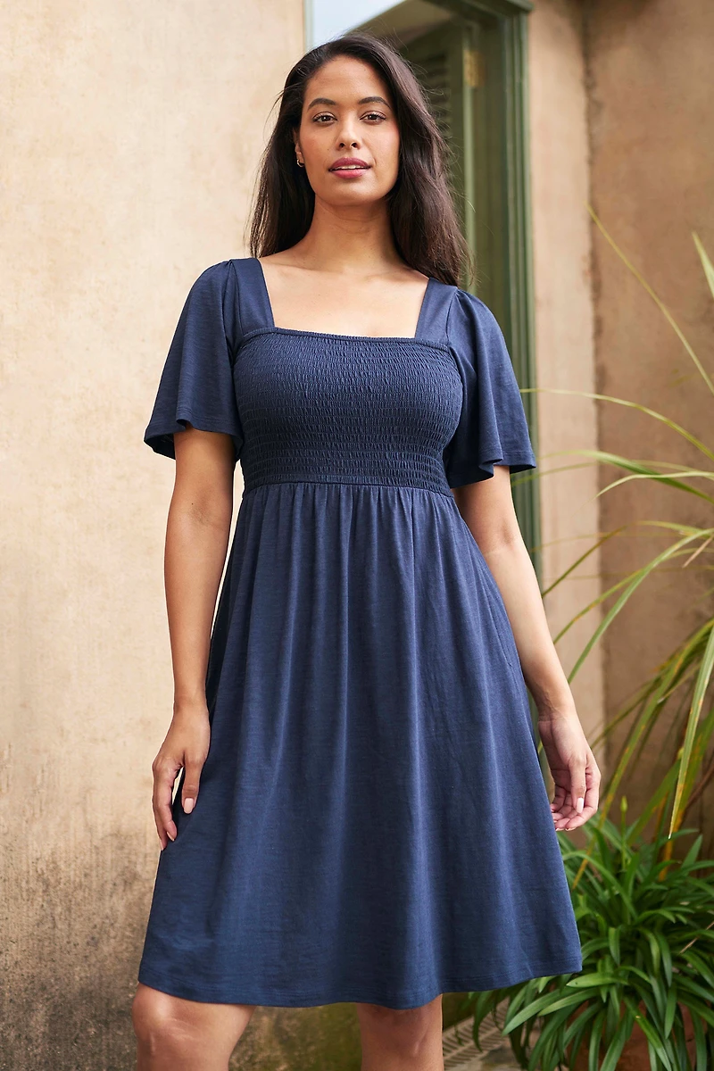 Hydra Womens Shirred Dress