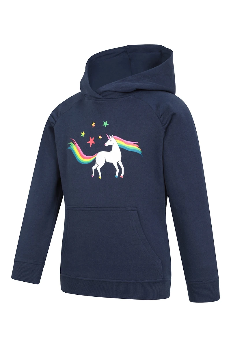 Glitter Rainbow Unicorn Kids Hoodie