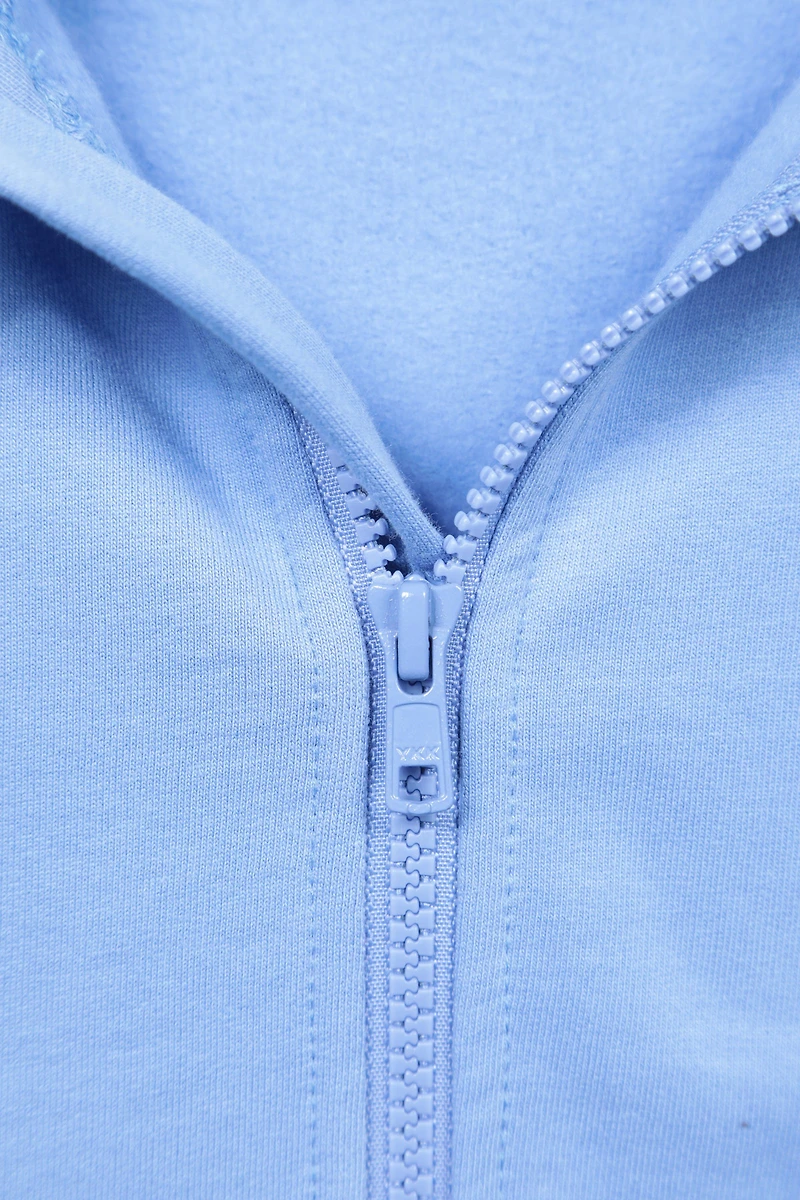 Chest Embroidery Kids Full-Zip Hoodie