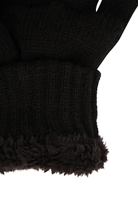 IsoTherm Fur Lined Fingerless Knitted Gloves