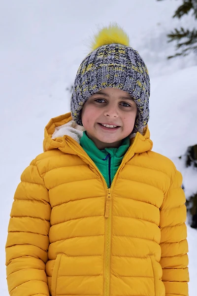 Geneva Kids Sherpa Lined Pom Beanie