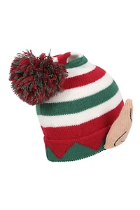 Xmas Elf Kids Pom Beanie