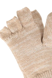 Plush Fur Lined Womens Fingerless Mittens