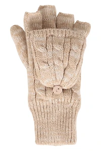 Plush Fur Lined Womens Fingerless Mittens