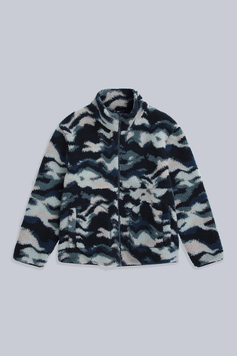 Hennie Mens Printed Borg Jacket