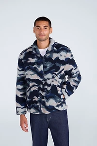 Hennie Mens Printed Borg Jacket