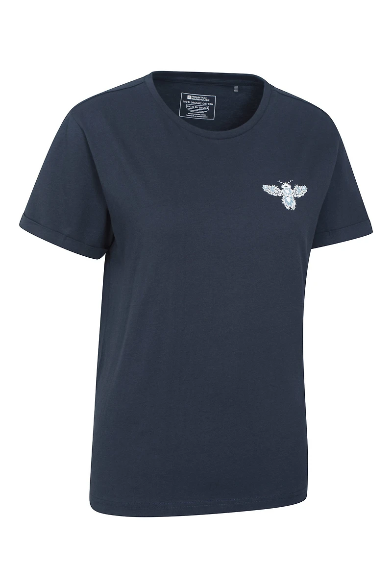 Floral Bee Womens Loose Fit T-Shirt