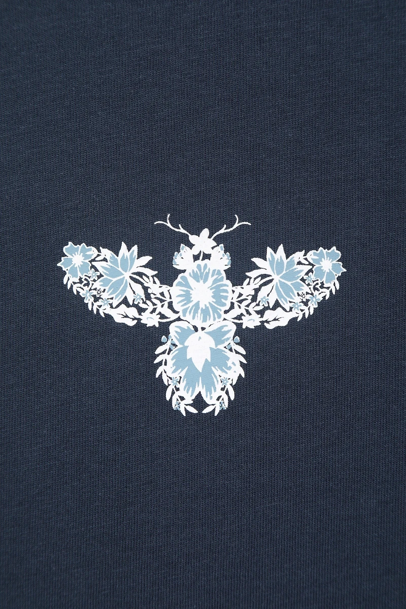 Floral Bee Womens Loose Fit T-Shirt