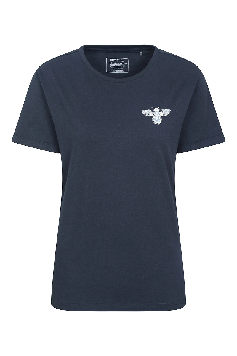 Floral Bee Womens Loose Fit T-Shirt