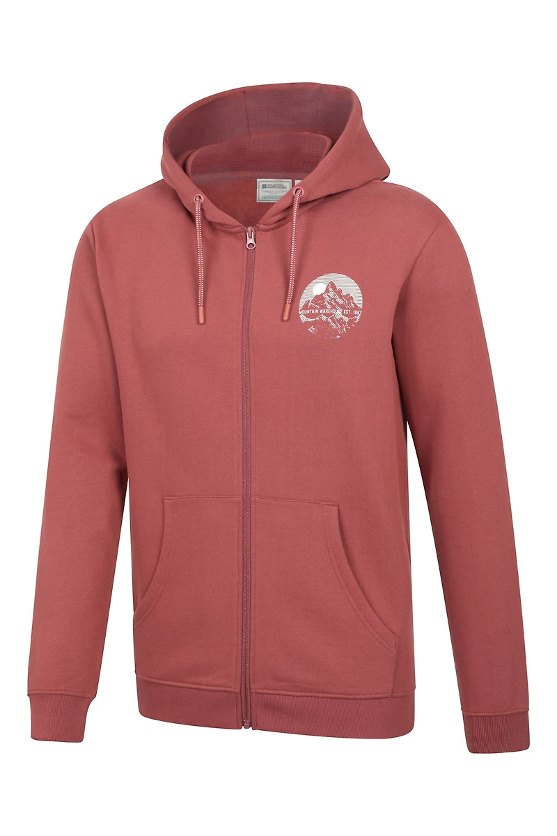 Adventure Mens Mountain Graphic Full Zip Hoodie
