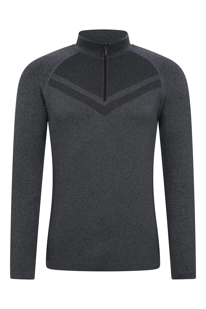 Ventina Mens Seamless Zip Neck Base Layer
