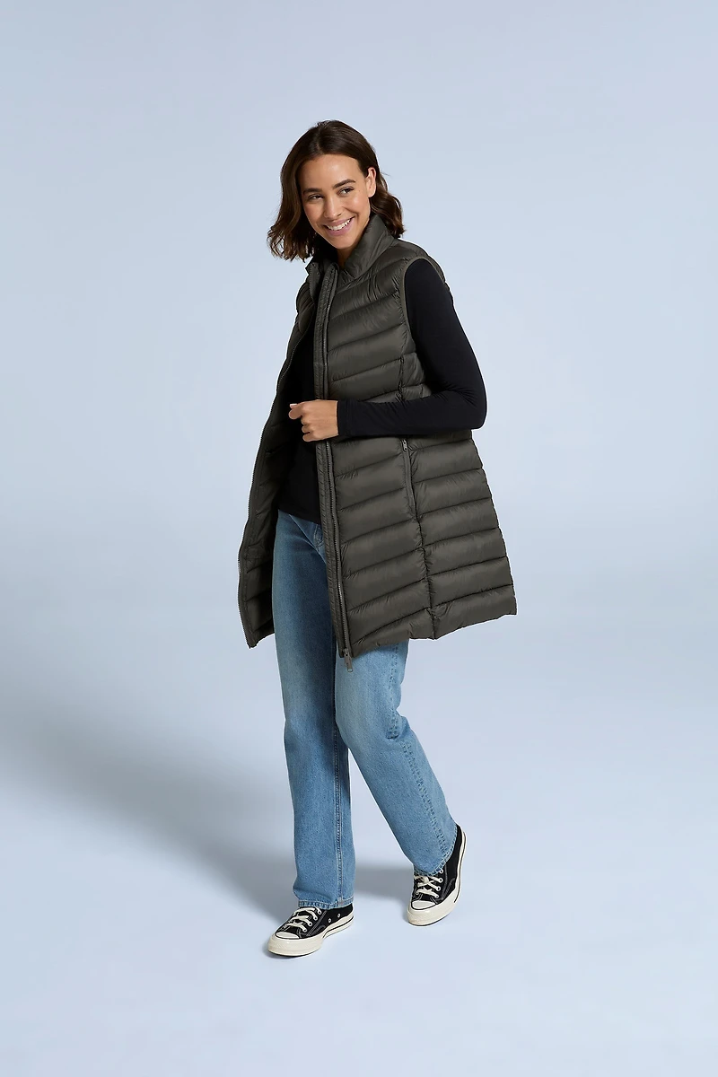 Frankie Womens Padded Longline Gilet