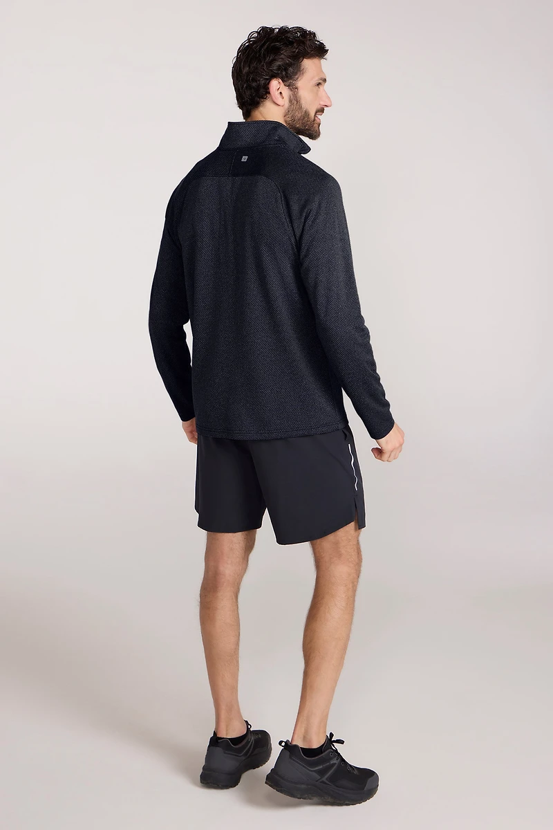 Top Spin Mens Textured Half-Zip Midlayer
