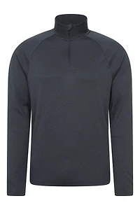 Top Spin Mens Textured Half-Zip Midlayer
