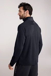 Top Spin Mens Textured Half-Zip Midlayer