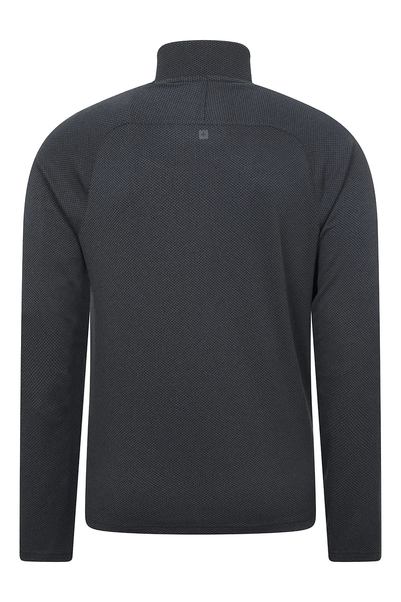 Top Spin Mens Textured Half-Zip Midlayer