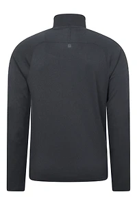 Top Spin Mens Textured Half-Zip Midlayer