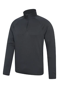Top Spin Mens Textured Half-Zip Midlayer