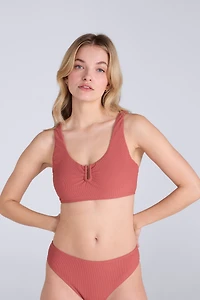 Florence Womens Ribbed Bikini Top