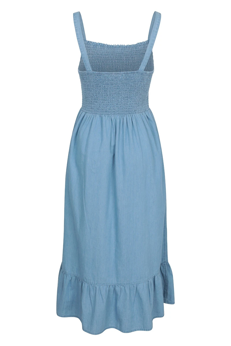 Marbella Womens Strappy Shirred Dress