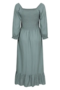 Cadiz Womens Full Sleeve Shirred Dress