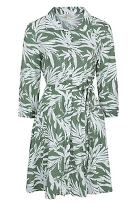 Porto Womens Woven Button-Through Shirt Dress