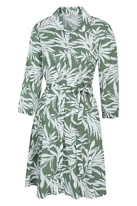 Porto Womens Woven Button-Through Shirt Dress