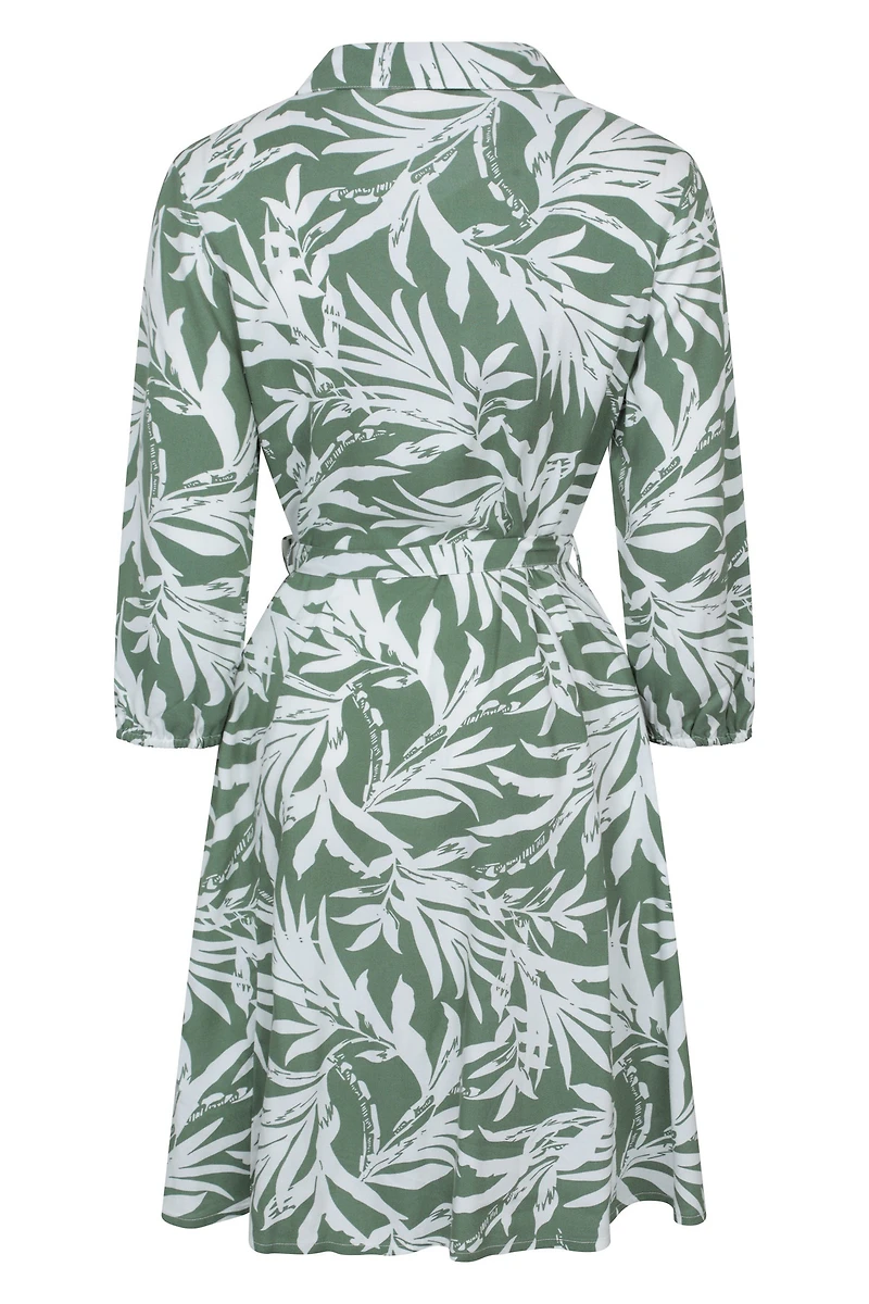 Porto Womens Woven Button-Through Shirt Dress