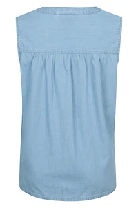 Tuscany Womens Chambray Sleeveless Shirt