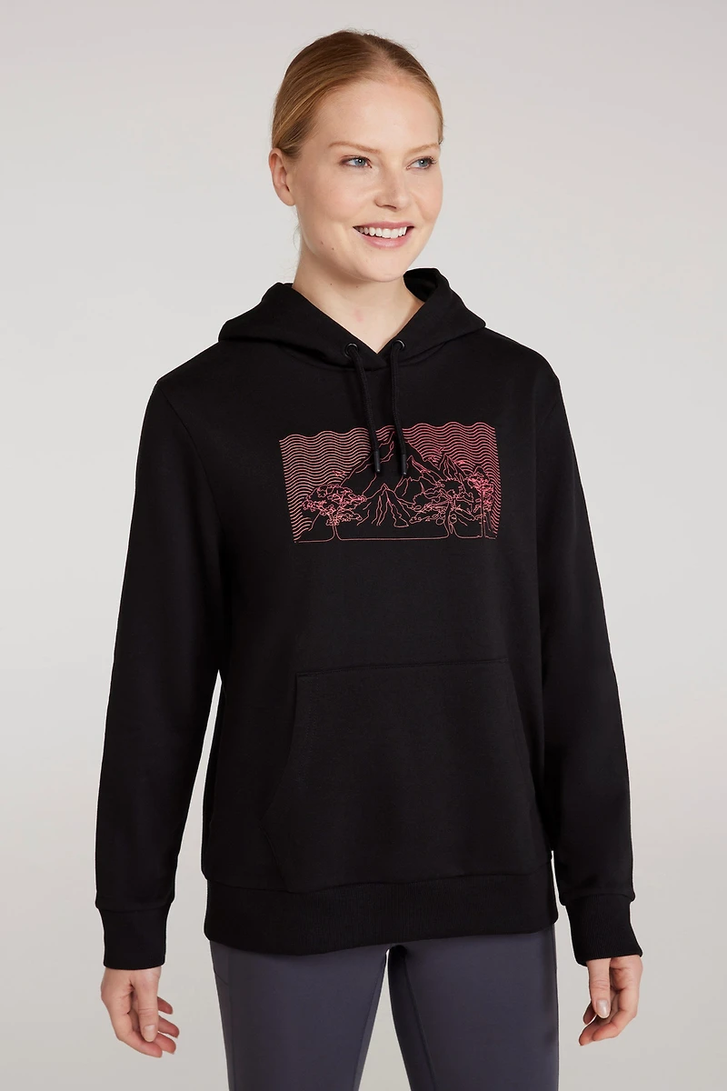 Printed Womens Ombre Mountain Hoodie