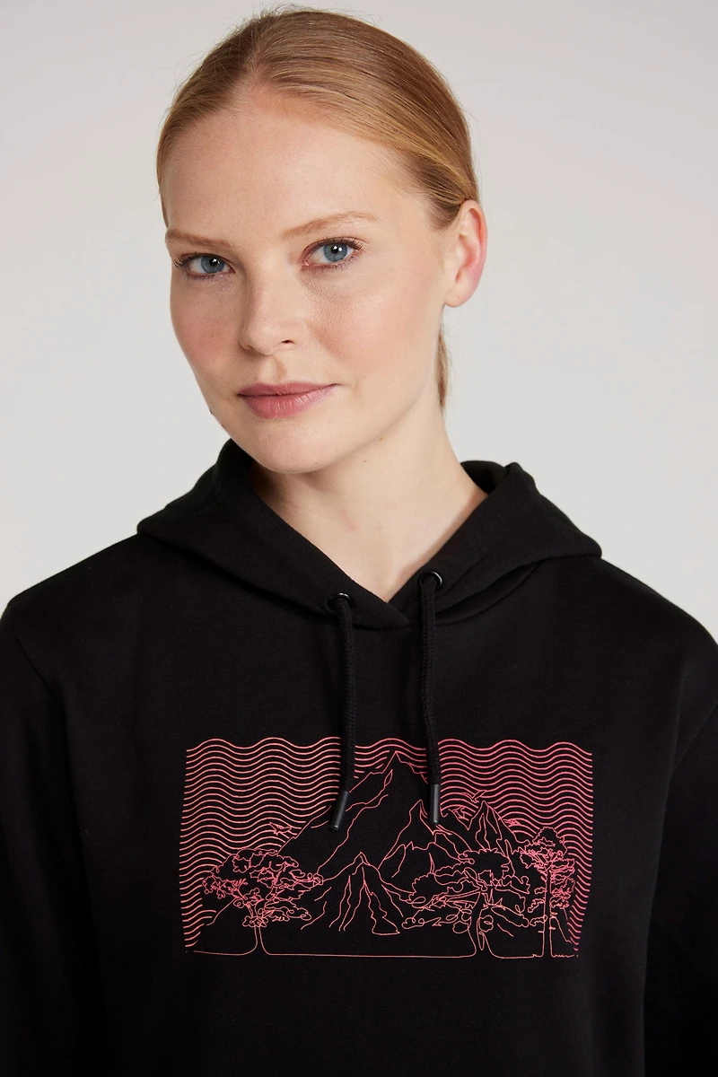 Printed Womens Ombre Mountain Hoodie