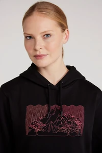Printed Womens Ombre Mountain Hoodie