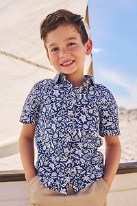 Printed Kids Woven Short Sleeve Shirt